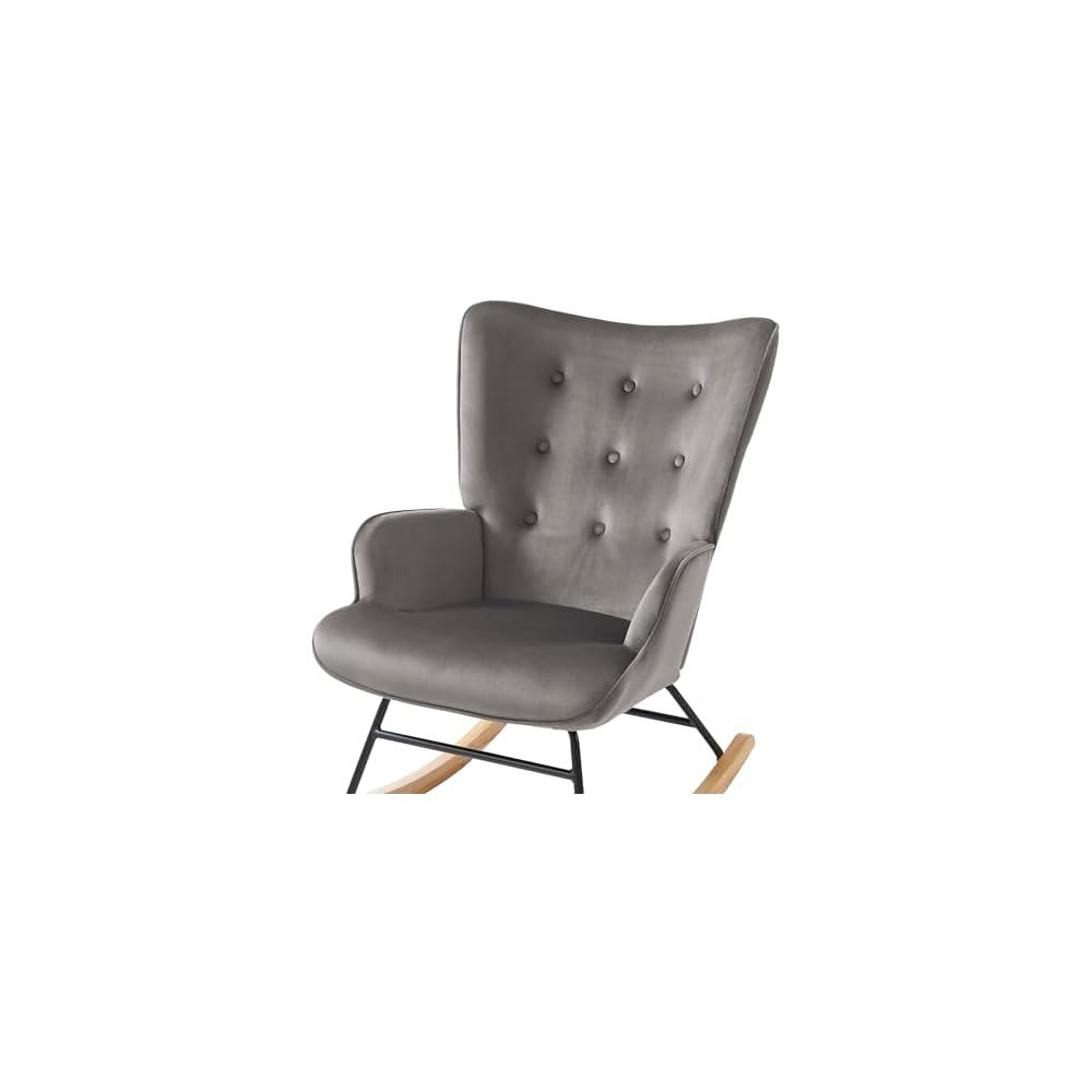 BAÏTA Suzie Rocking Chair in Grey Velvet