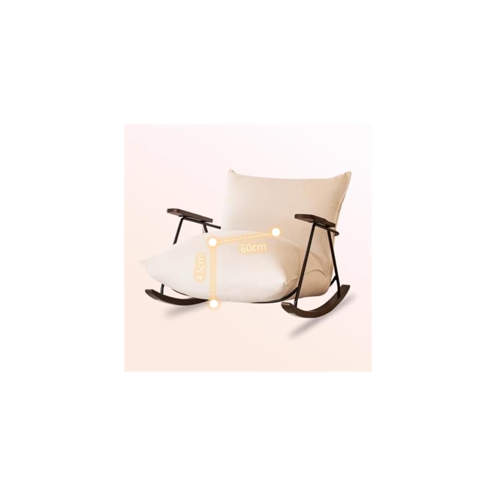 Cream Wind Rocking Chair Household Single Retro Sofa Living Room Balcony White Fat Lazy Leisure Lounge Chair
