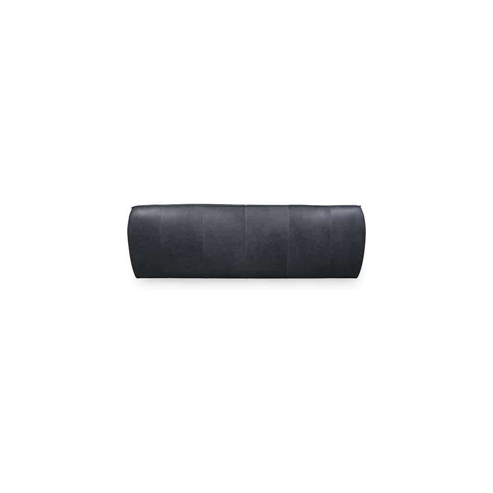 SAFAVIEH Couture Collection Agitha Modern Dark Grey Italian Leather Tufted Sofa Couch (Fully Assembled)