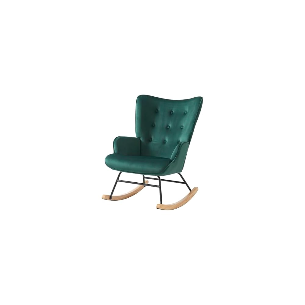 BAÏTA Suzie Rocking Chair in Grey Velvet