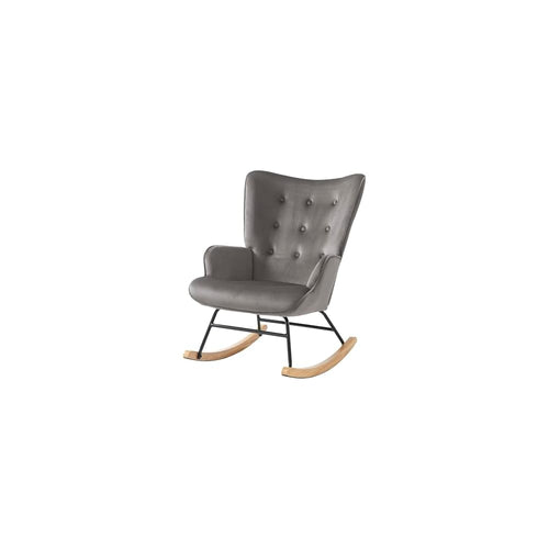 BAÏTA Suzie Rocking Chair in Grey Velvet