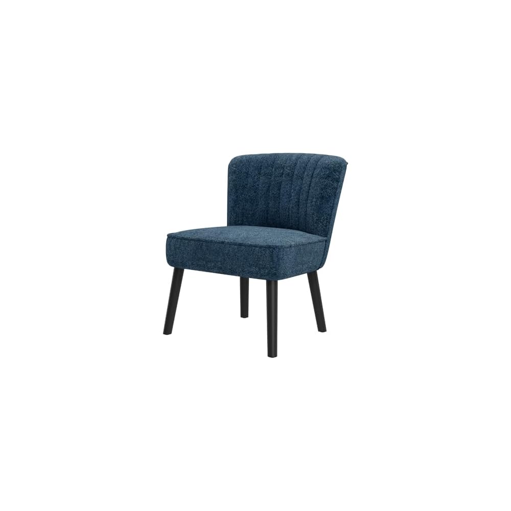 Navy Blue Shellback Accent Chair, Upholstered Side Chair for Living Room Bedroom Home Furniture Decor