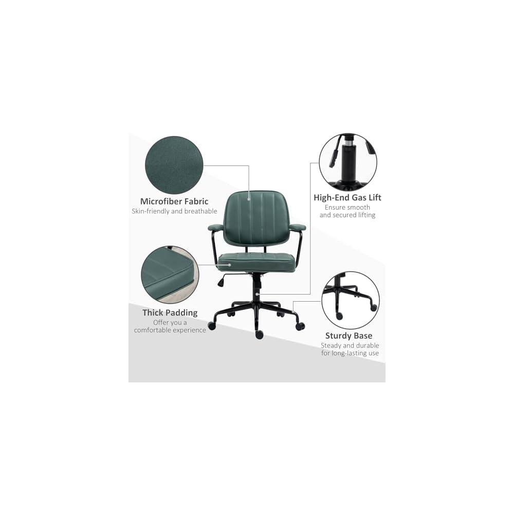 Desk Chair Comfy Simple Modern Office Desk Chair Comfy Computer Chairs Office Desk Chair Ergonomic Office Chair for Home, Bedrooms, Office, Study, Student
