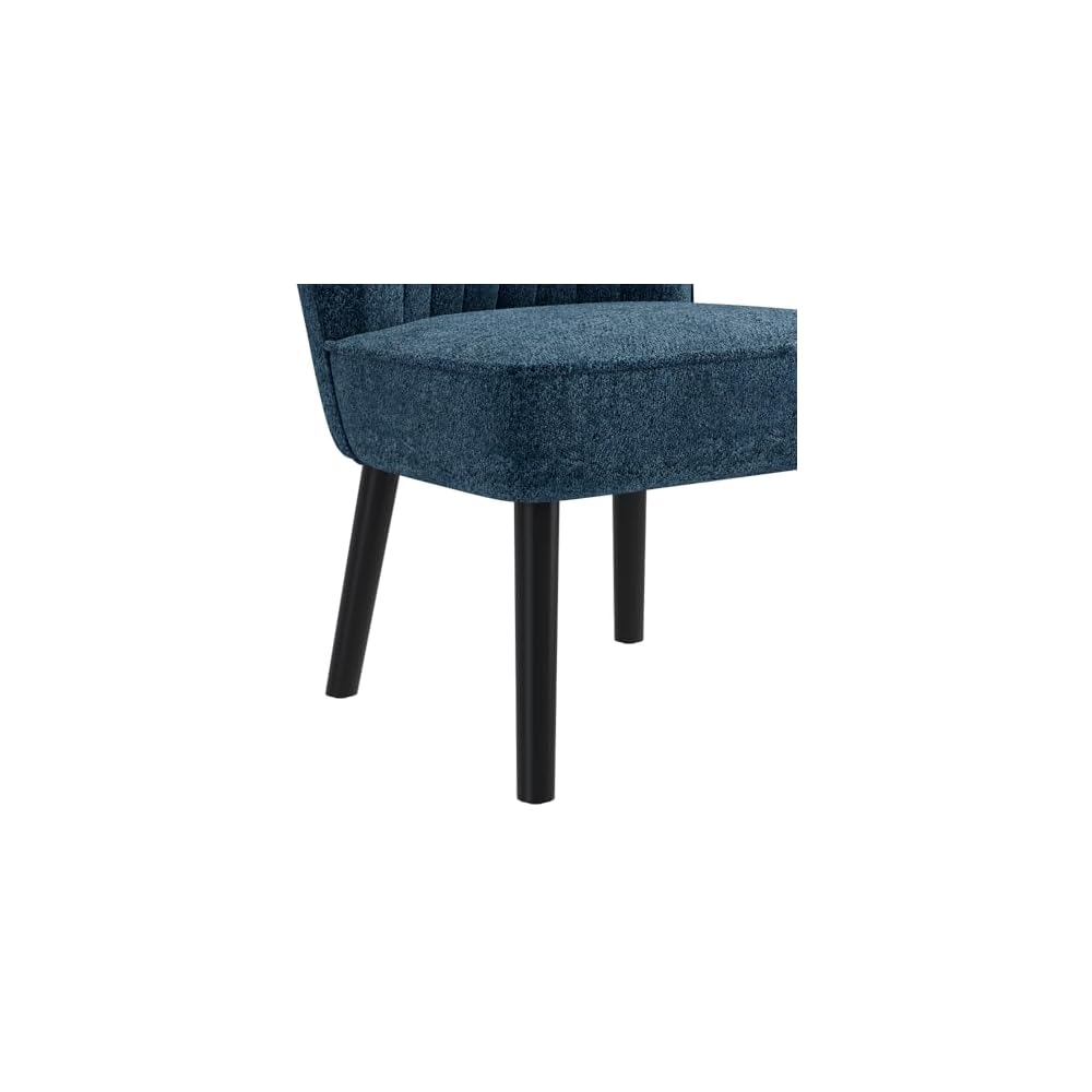 Navy Blue Shellback Accent Chair, Upholstered Side Chair for Living Room Bedroom Home Furniture Decor