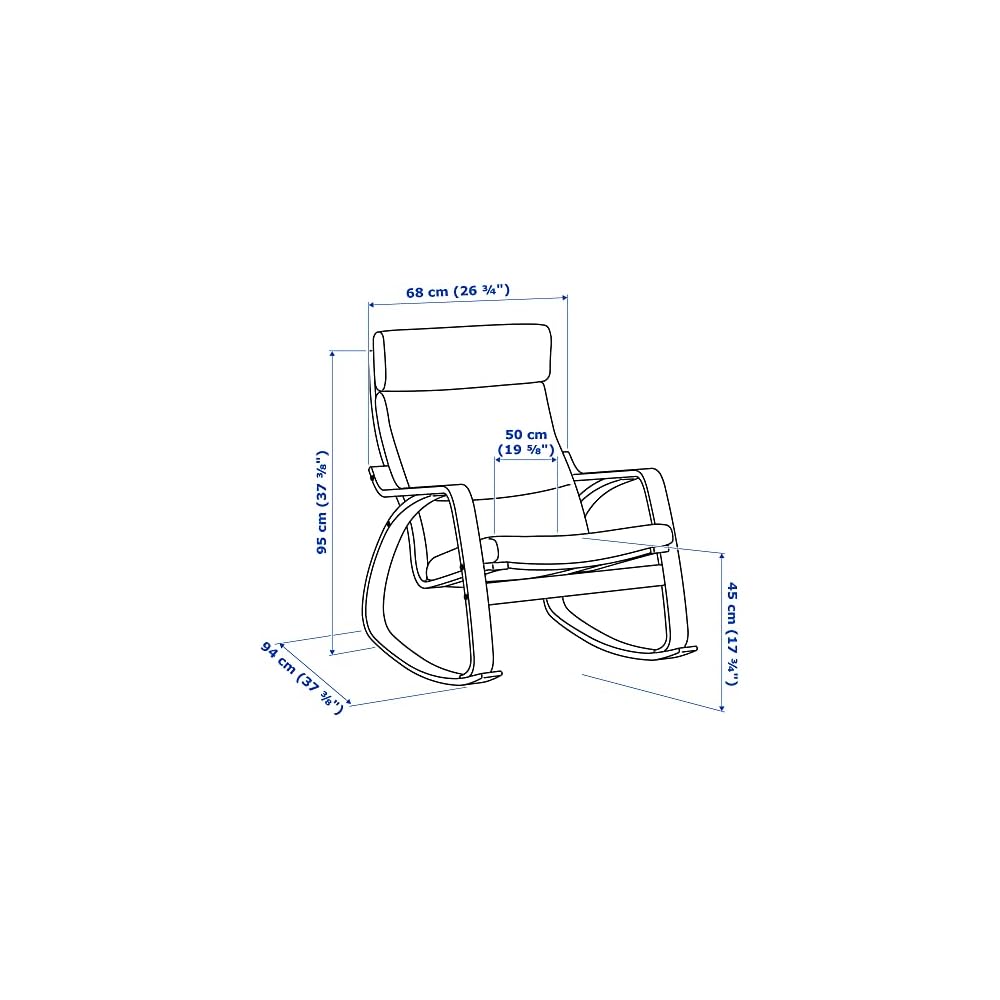 ProTuning POÄNG Rocking-chair, birch veneer/Skiftebo dark grey