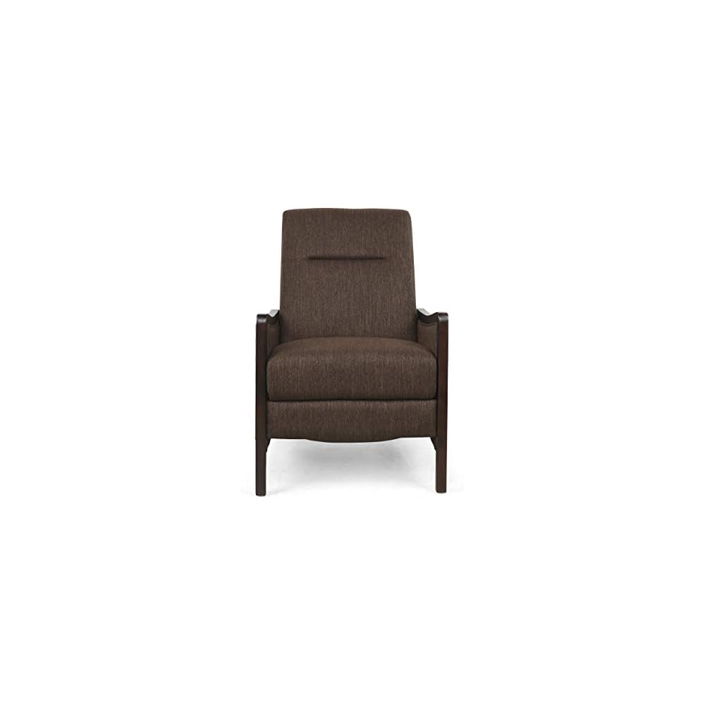 Veatch Pushback Recliner - Navy Blue/Dark Walnut