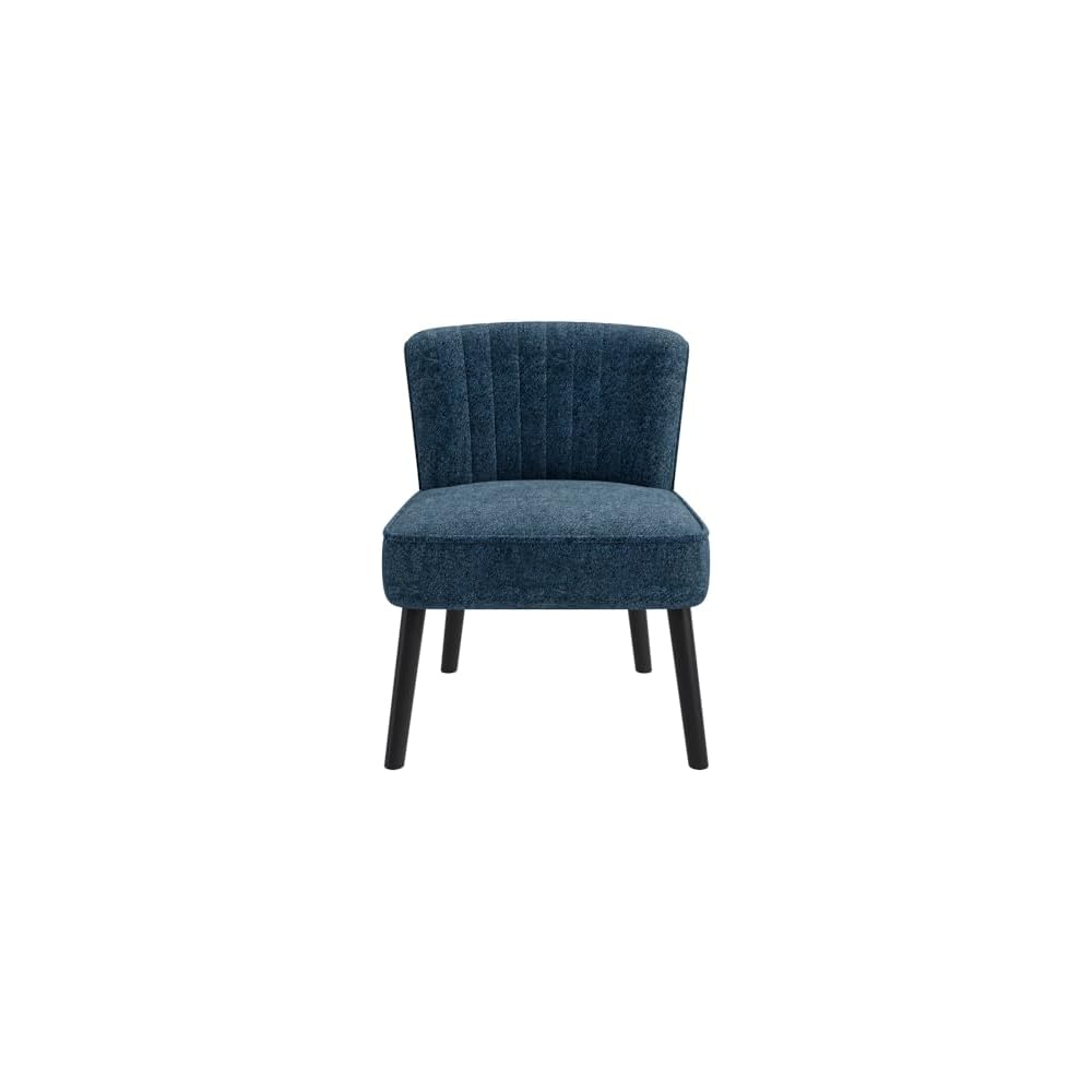 Navy Blue Shellback Accent Chair, Upholstered Side Chair for Living Room Bedroom Home Furniture Decor