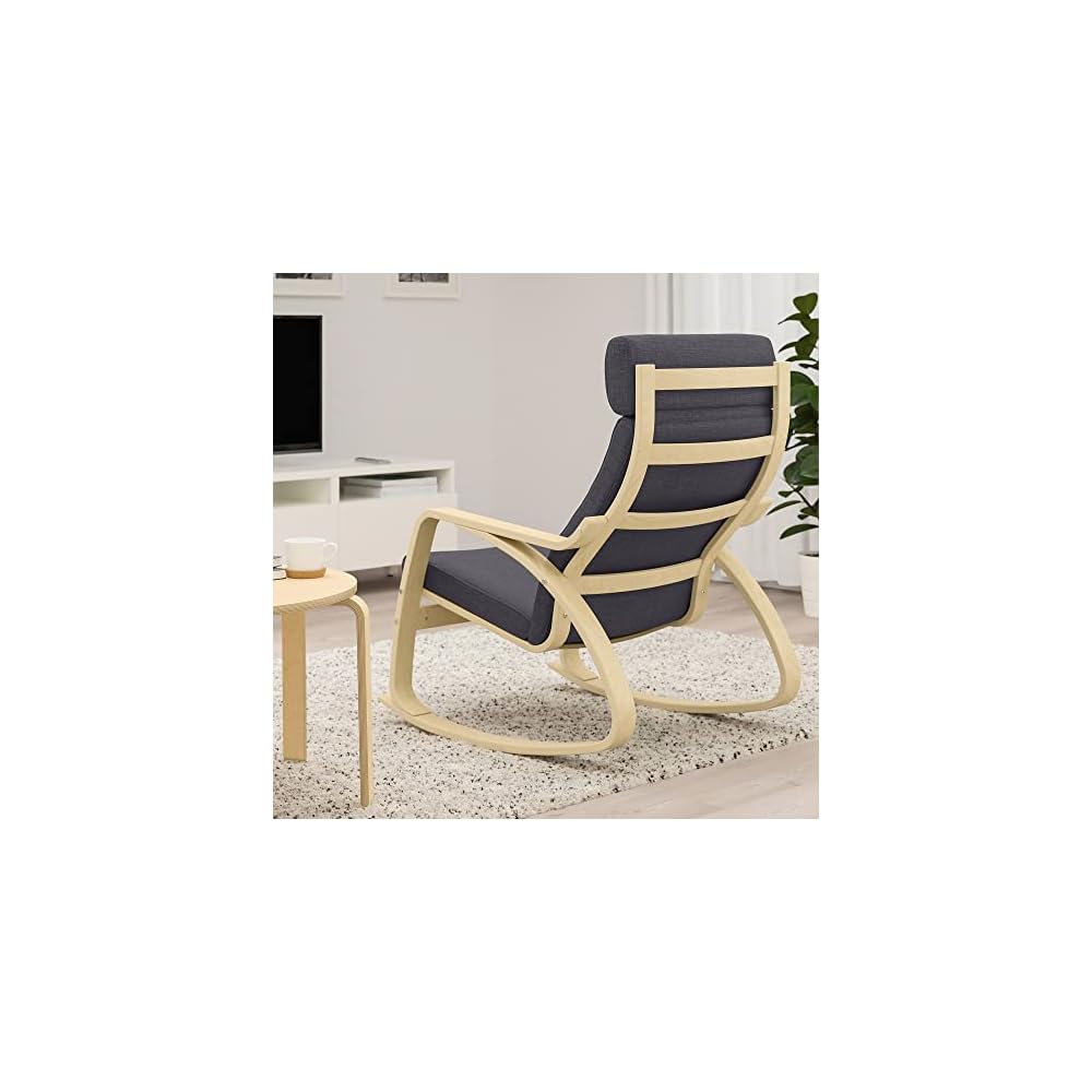 ProTuning POÄNG Rocking-chair, birch veneer/Skiftebo dark grey