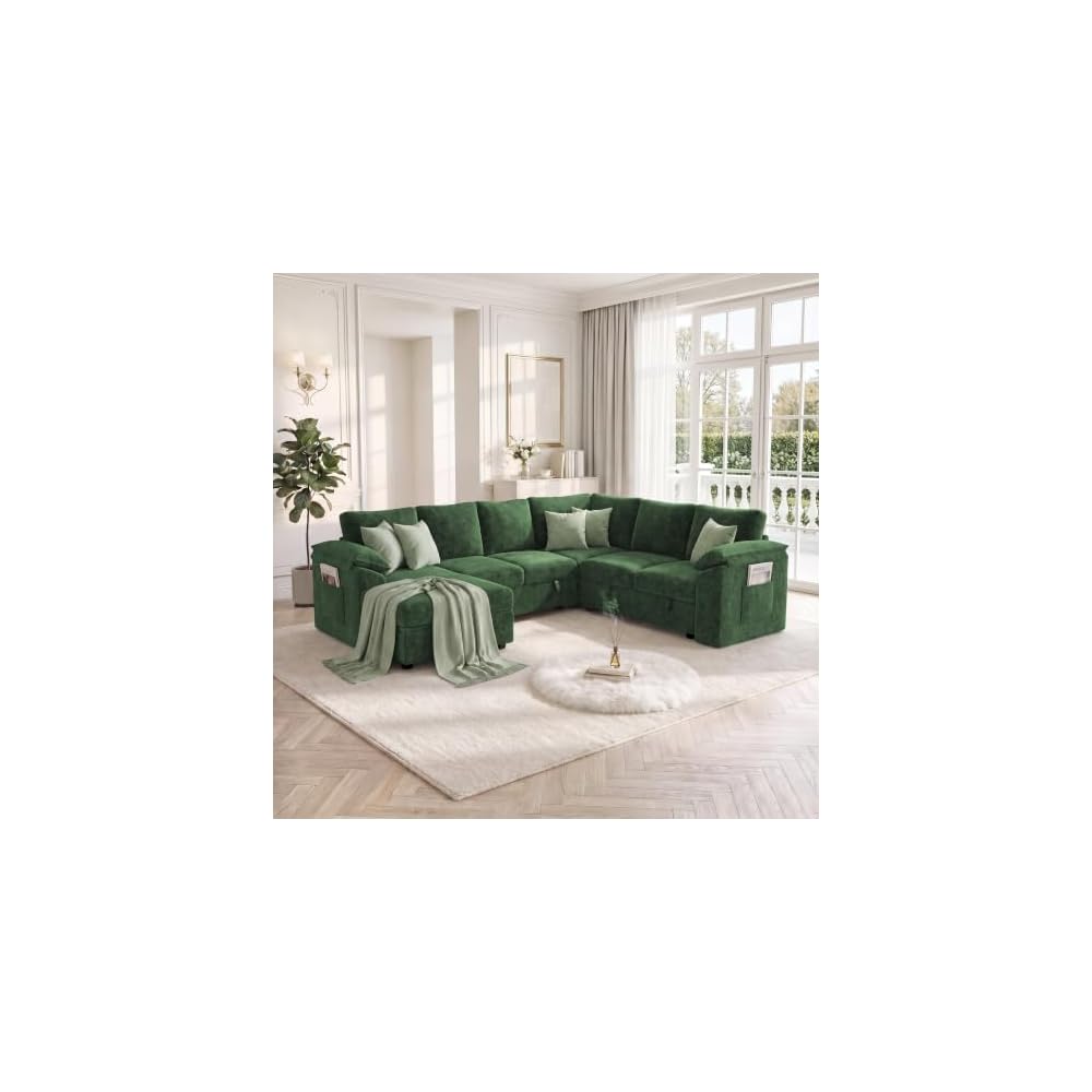 108 in Green Sectional Sofa