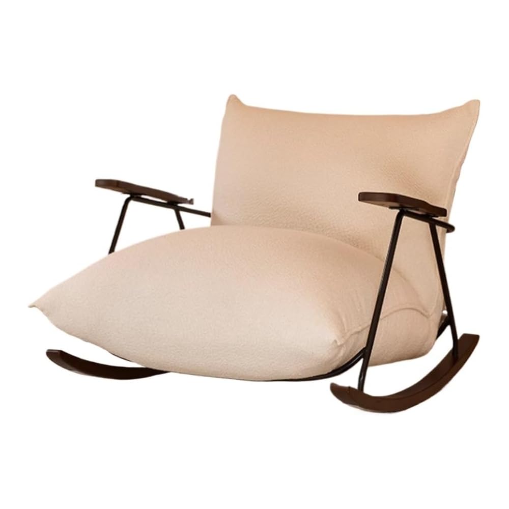 Cream Wind Rocking Chair Household Single Retro Sofa Living Room Balcony White Fat Lazy Leisure Lounge Chair
