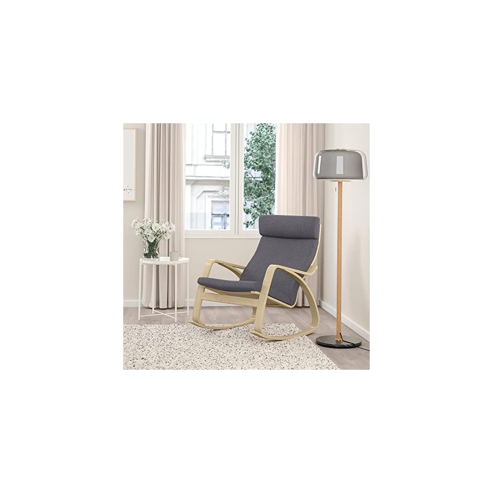 ProTuning POÄNG Rocking-chair, birch veneer/Skiftebo dark grey
