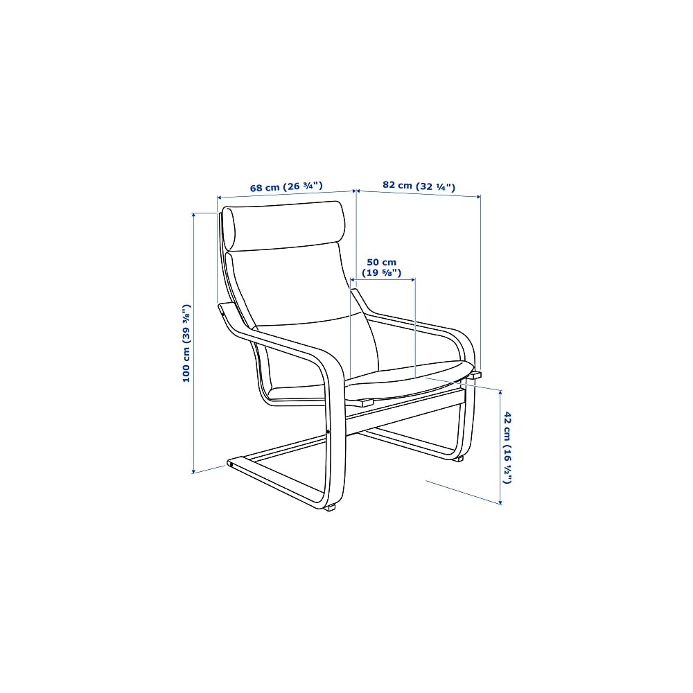 ProTuning POÄNG Armchair, black-brown/Hillared dark blue