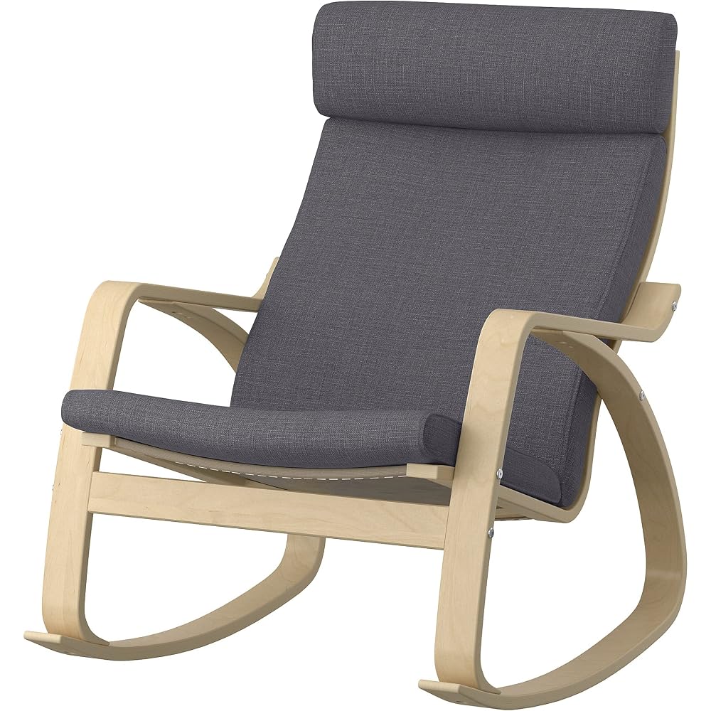 ProTuning POÄNG Rocking-chair, birch veneer/Skiftebo dark grey