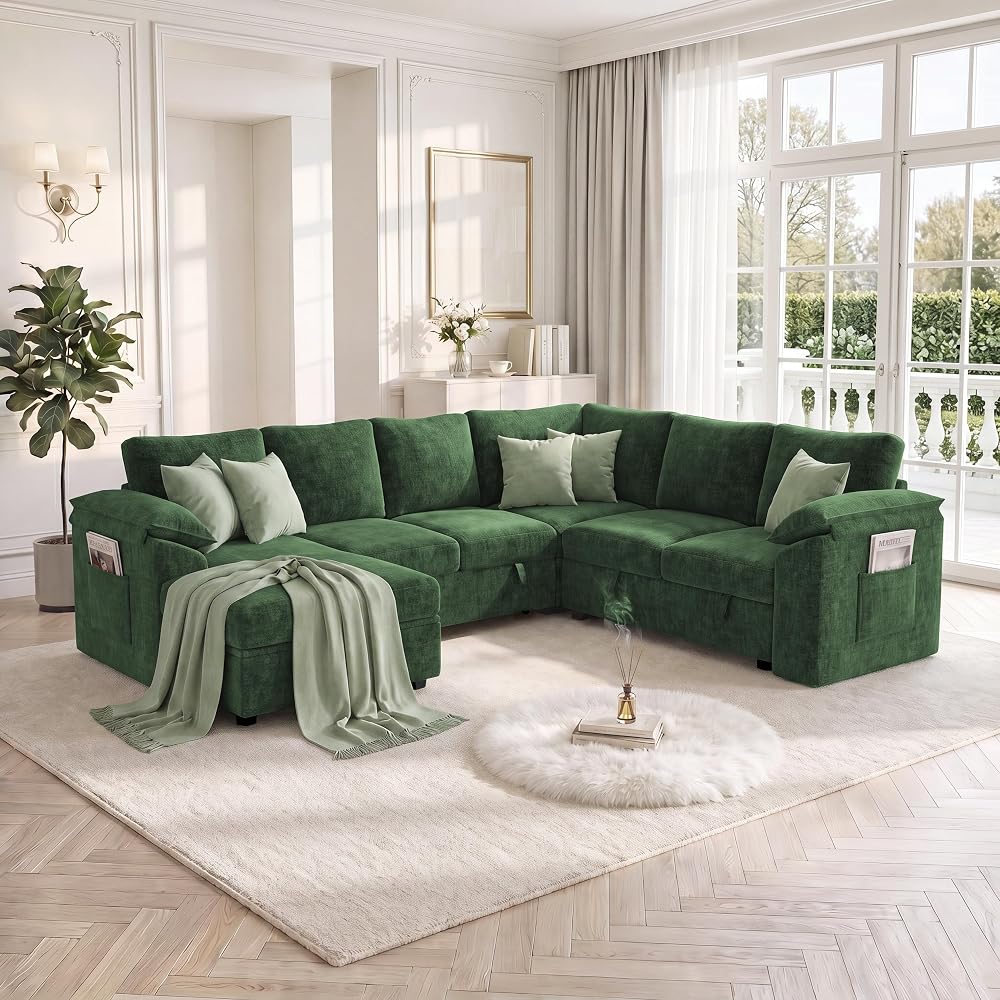 108 in Green Sectional Sofa